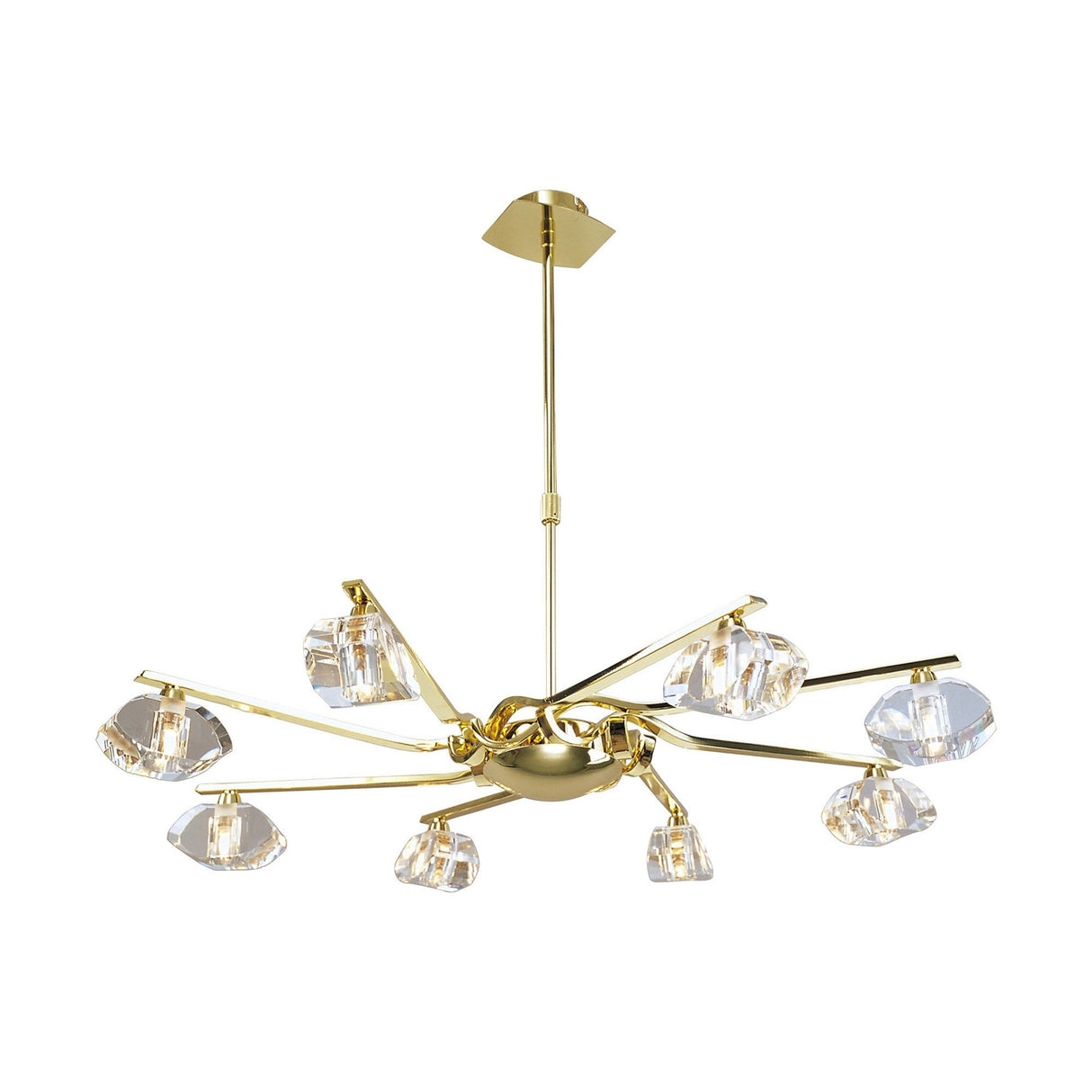 Alfa 80cm Chandelier 8 Light - Polished Brass