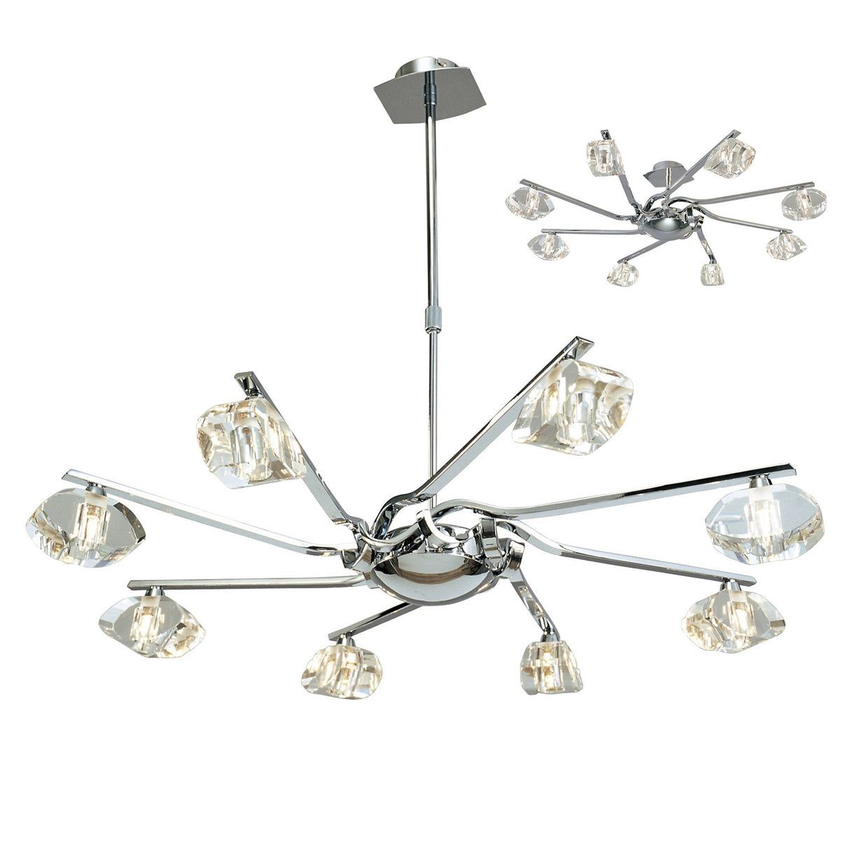 Alfa 80cm Chandelier 8 Light - Polished Chrome