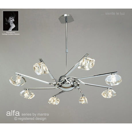 Alfa 80cm Chandelier 8 Light - Polished Chrome
