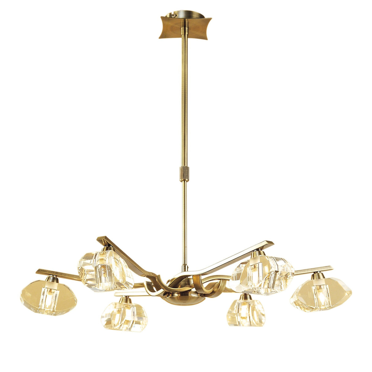 Alfa 63cm 6 Light Chandelier/Semi-Flush - Antique Brass