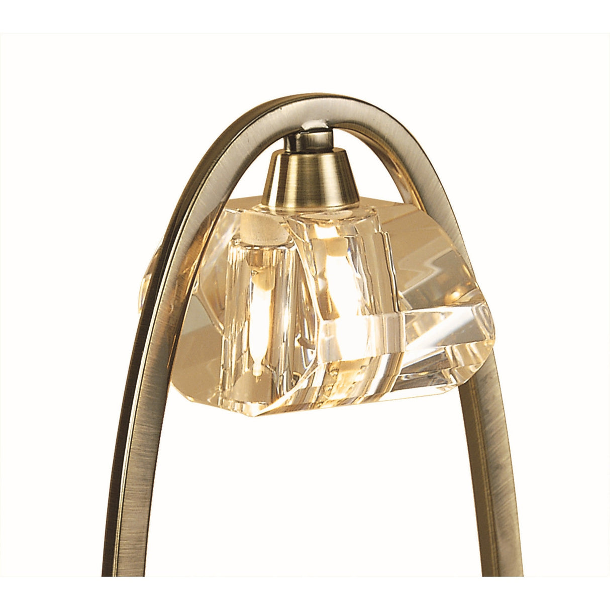 Alfa Large 1 Light Crystal Table Lamp - Antique Brass