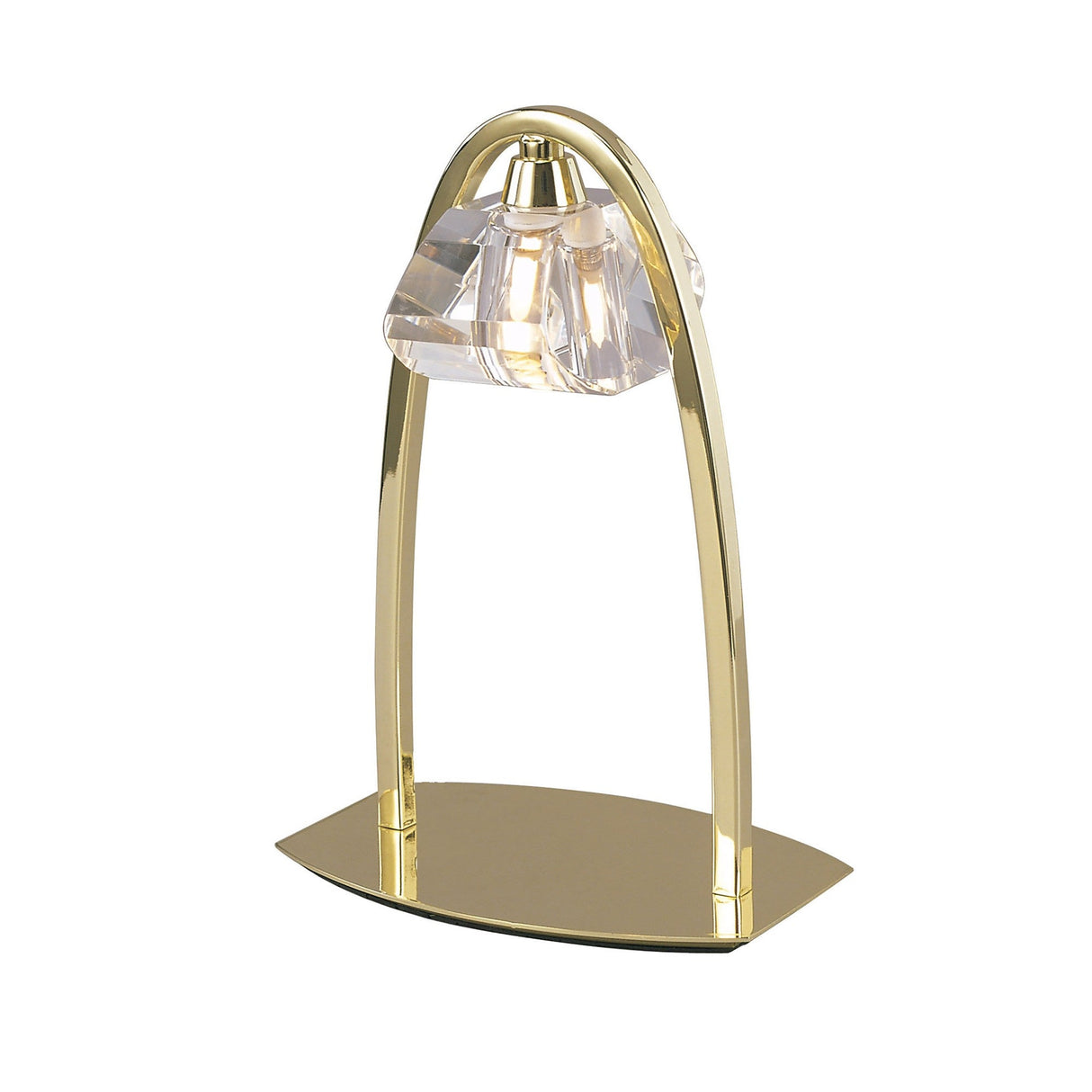 Alfa Large 1 Light Crystal Table Lamp - Polished Brass