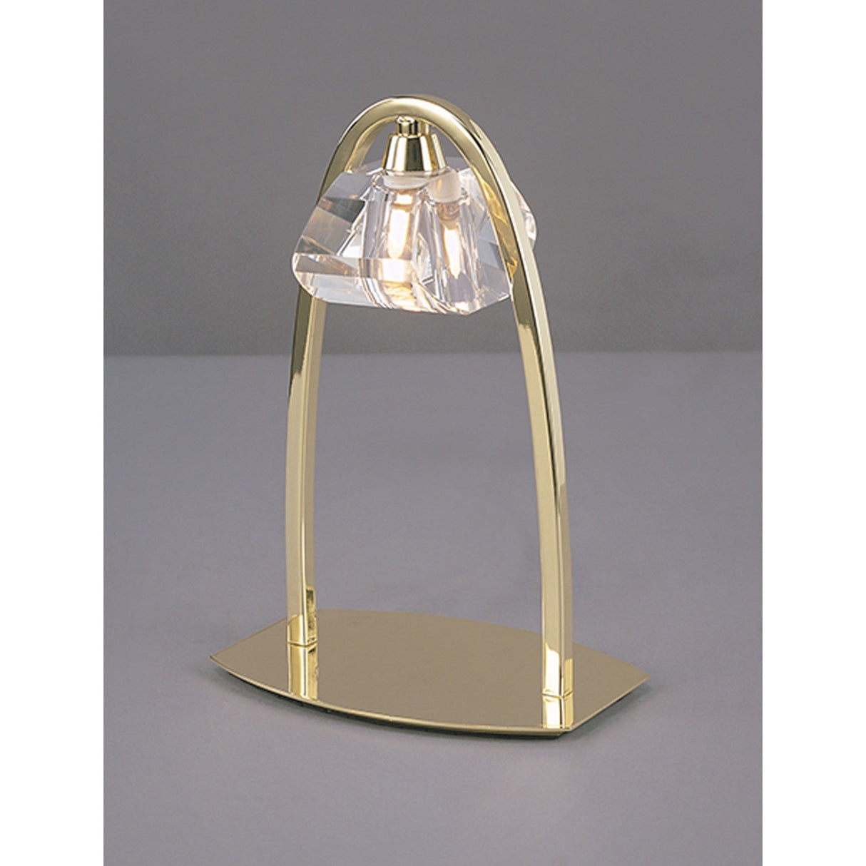 Alfa Large 1 Light Crystal Table Lamp - Polished Brass