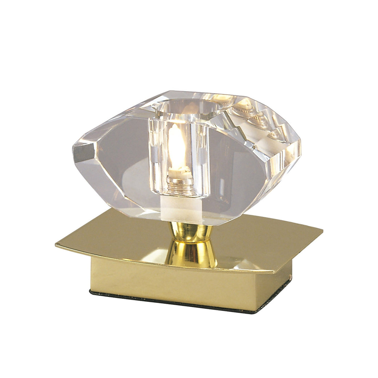 Alfa Small 1 Light Crystal Table Lamp - Polished Brass