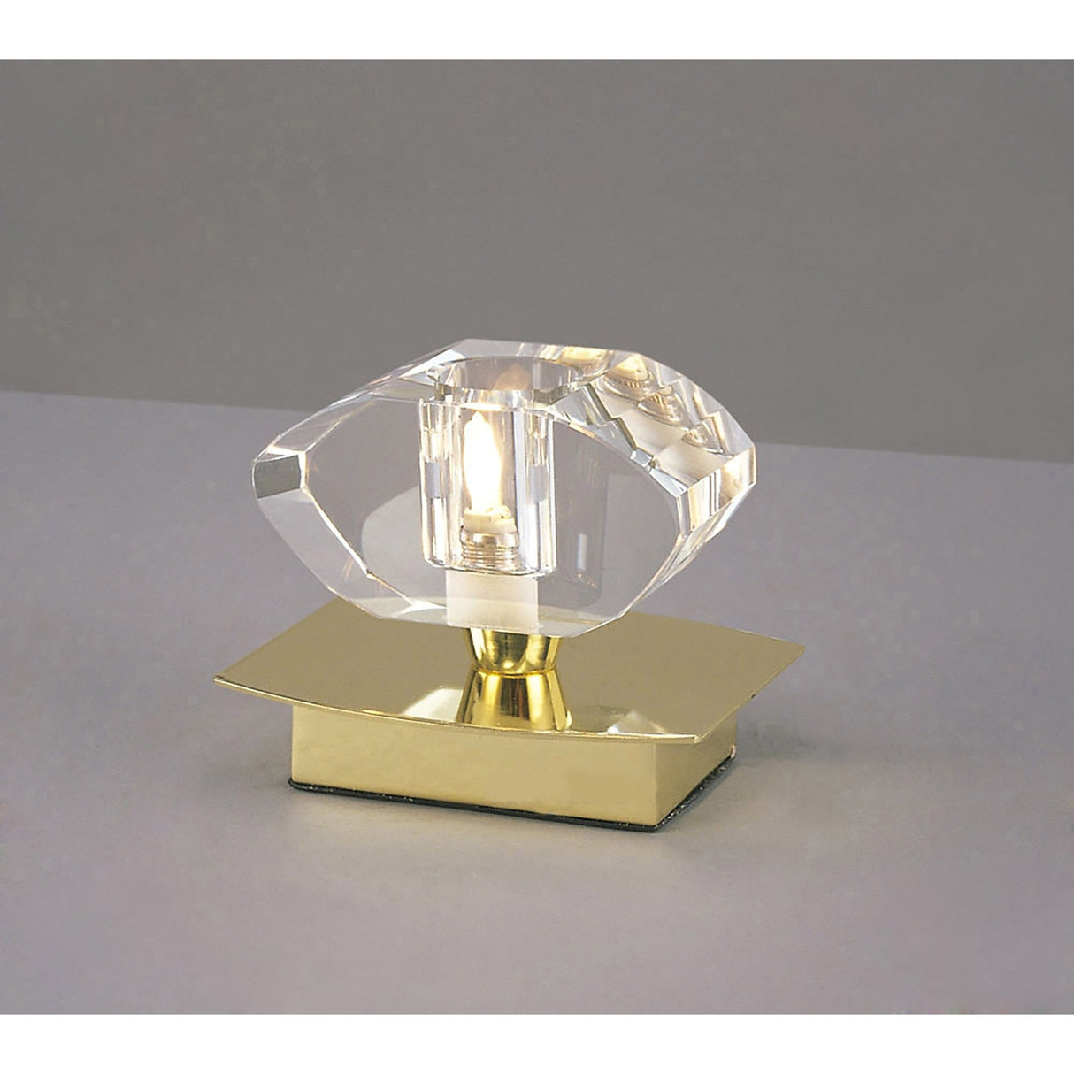 Alfa Small 1 Light Crystal Table Lamp - Polished Brass