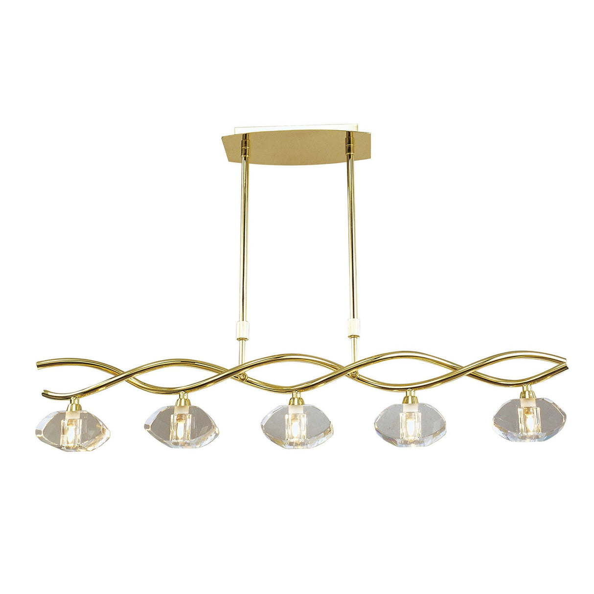 Alfa Linear 5 Light Linear Suspension Light - Polished Brass