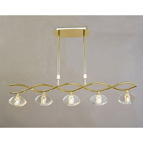 Alfa Linear 5 Light Linear Suspension Light - Polished Brass