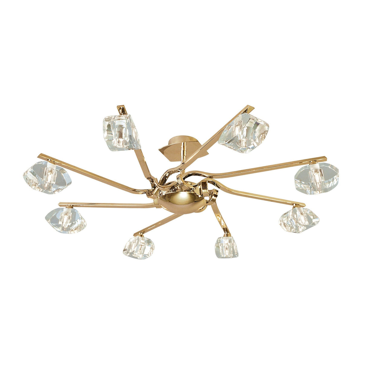 Alfa 8 Light Semi-Flush Ceiling Light - French Gold