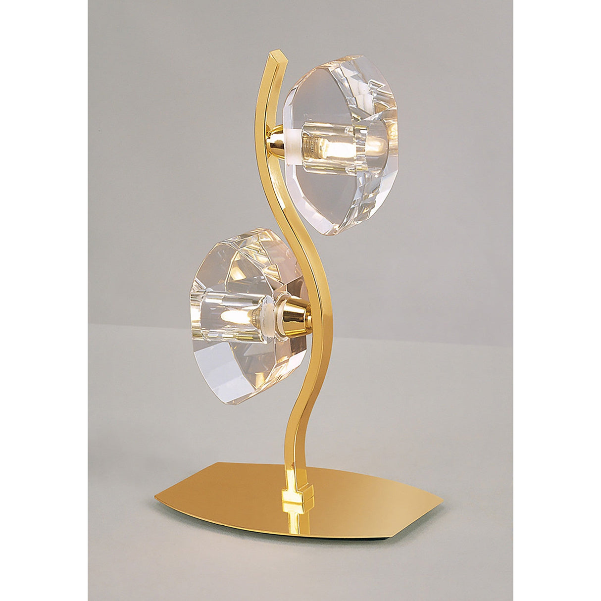 Alfa 2 Light Crystal Table Lamp - French Gold