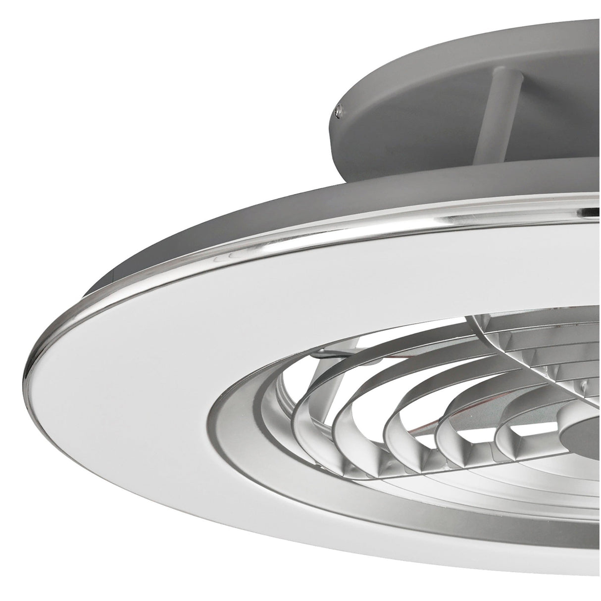 Alisio CCT Dimmable LED Ceiling Retractable Fan Light With Remote & APP Control - Chrome/Grey