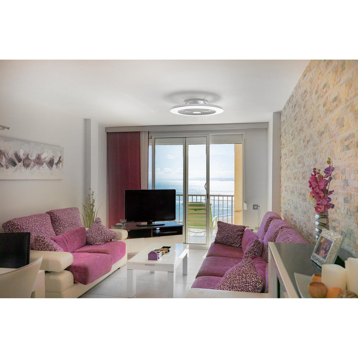 Alisio XL CCT Dimmable LED Ceiling Retractable Fan Light With Remote, APP & Voice Control - White