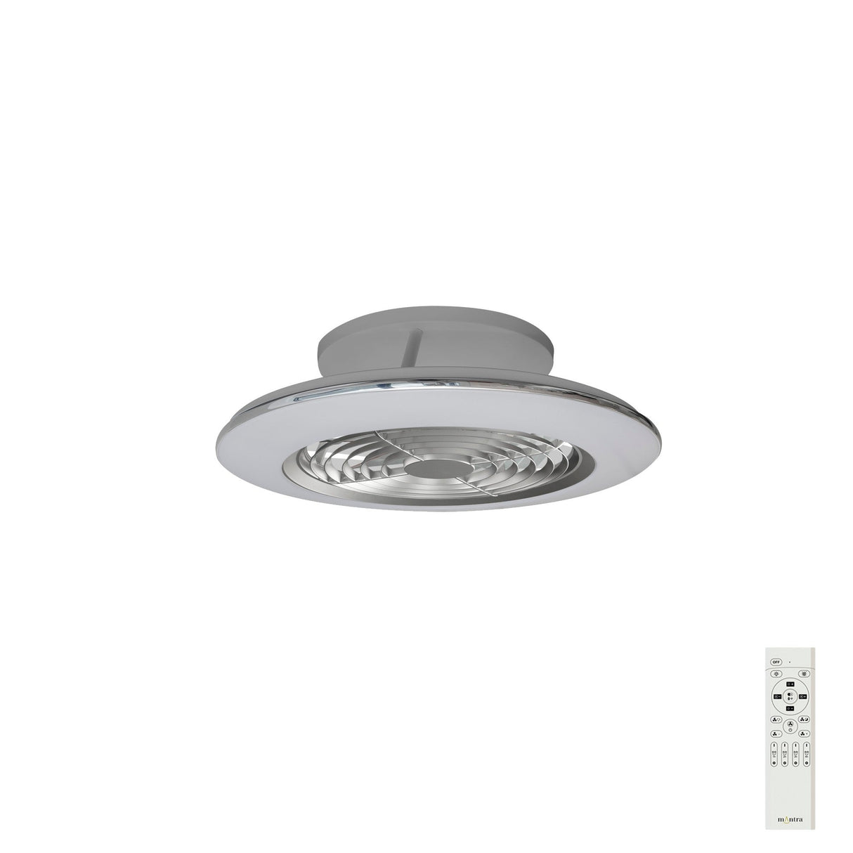 Alisio Mini CCT Dimmable LED Ceiling Retractable Fan Light With Remote Control - Silver