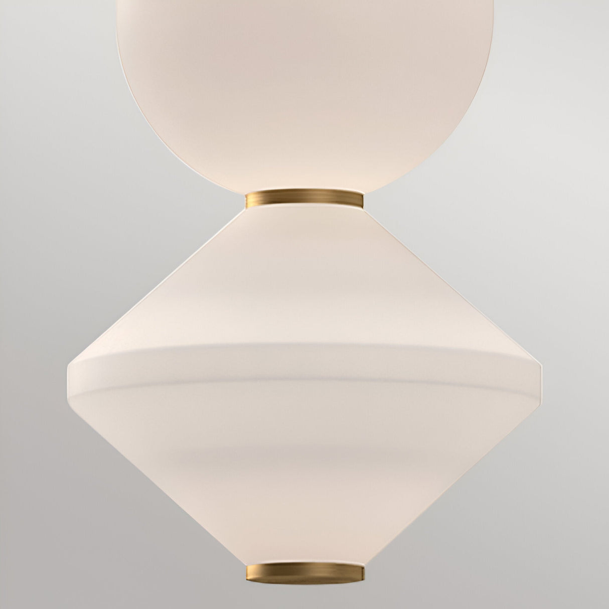 Bijou LED Glass Pendant 20W 3000K - White/Aged Gold