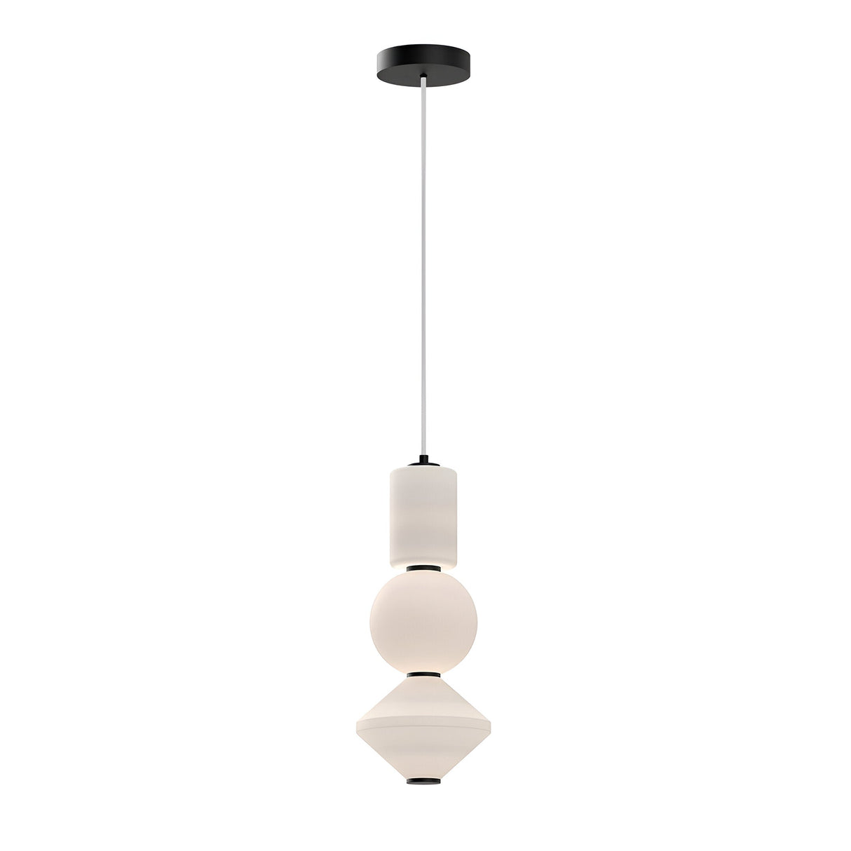 Bijou LED Glass Pendant 20W 3000K - White/Black