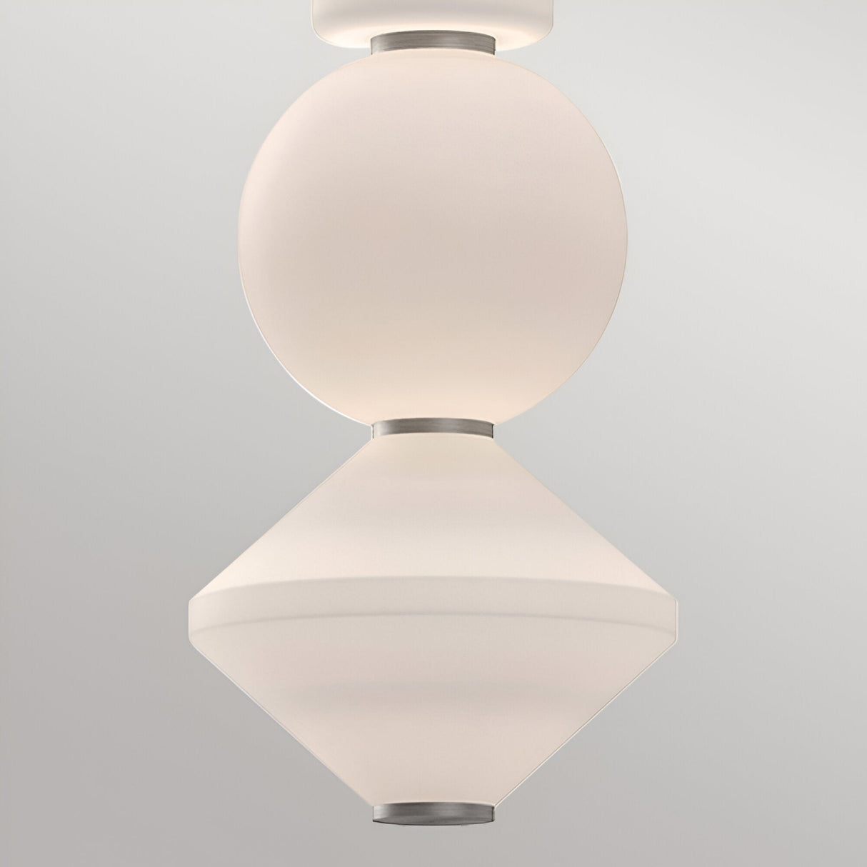 Bijou LED Glass Pendant 20W 3000K - White/Silver