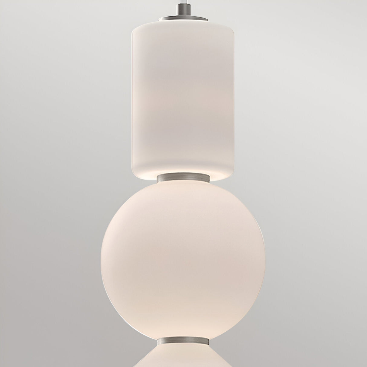Bijou LED Glass Pendant 20W 3000K - White/Silver