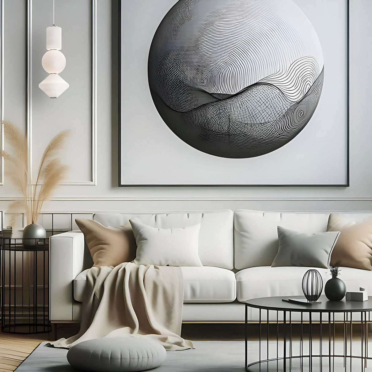 Bijou LED Glass Pendant 20W 3000K - White/Silver