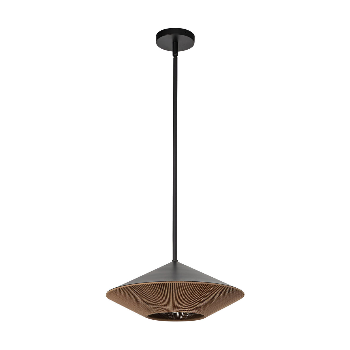 Daphne 1 Light Large Pendant - Black/Brass