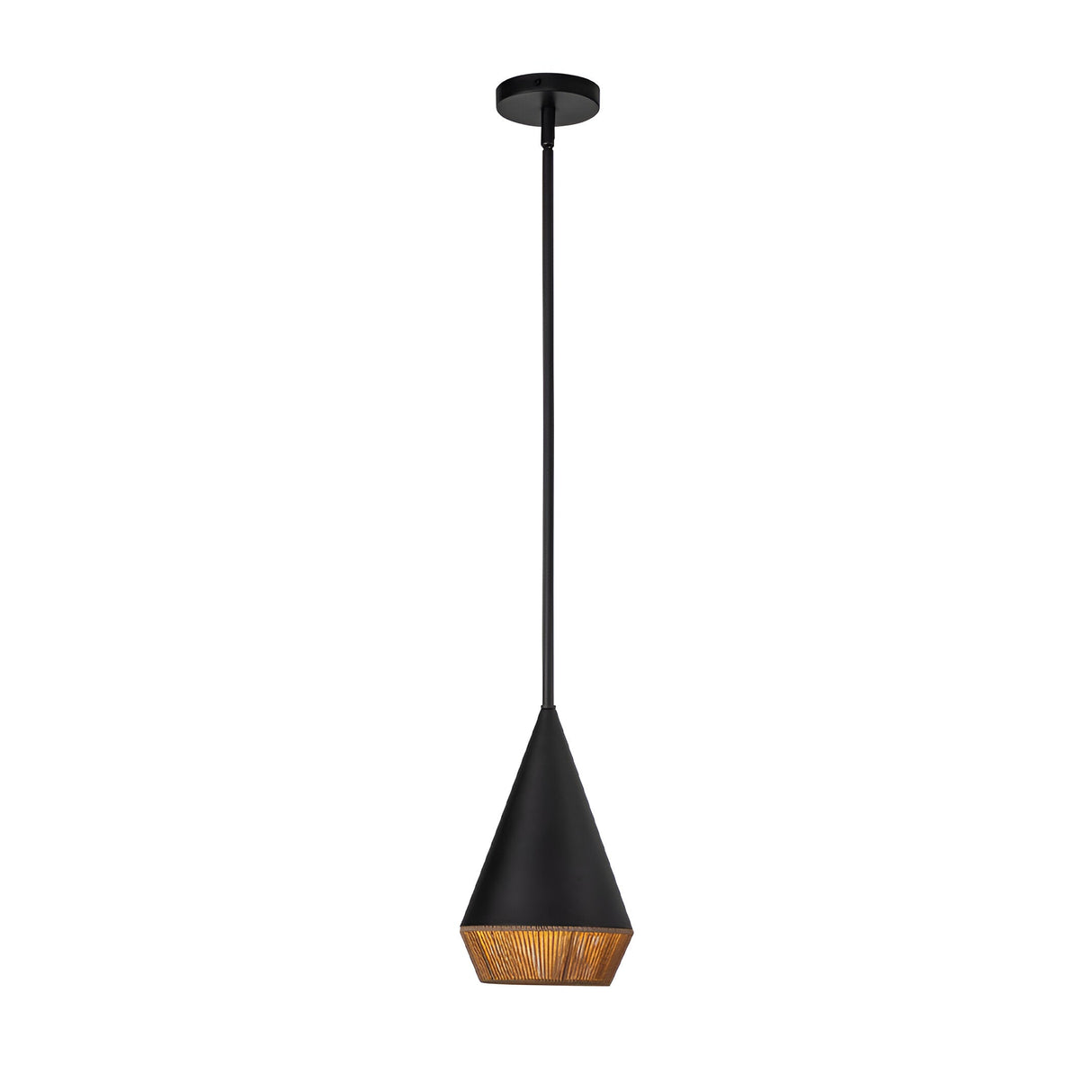 Daphne 1 Light Small Pendant - Black/Brass