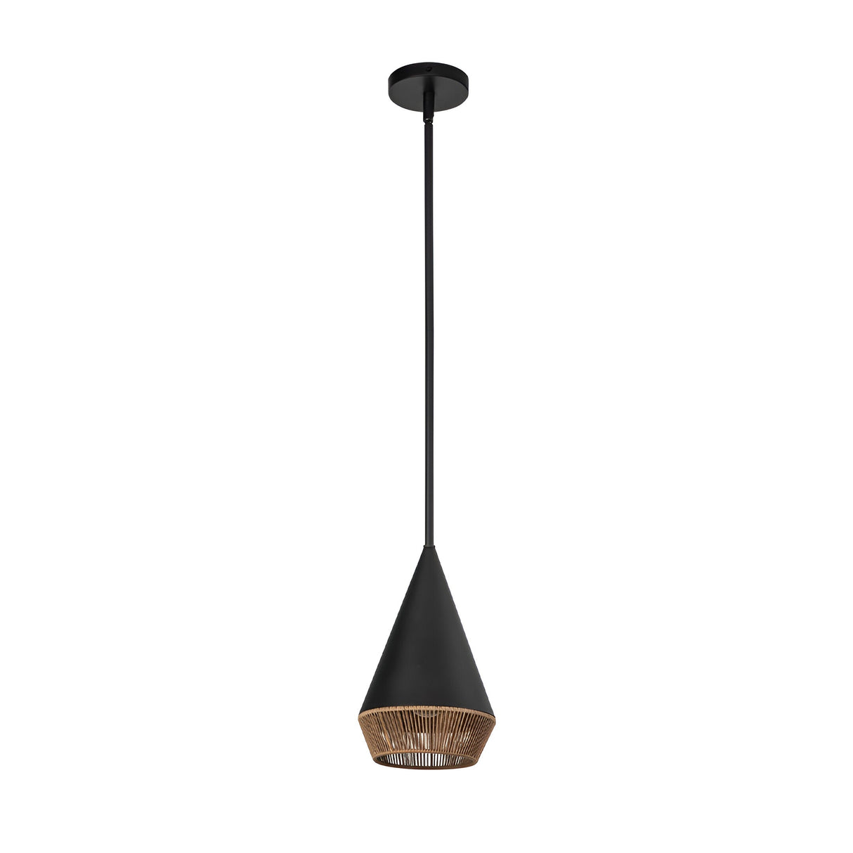 Daphne 1 Light Small Pendant - Black/Brass