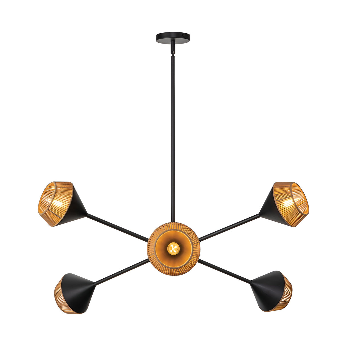 Daphne 6 Light Chandelier - Black/Brass