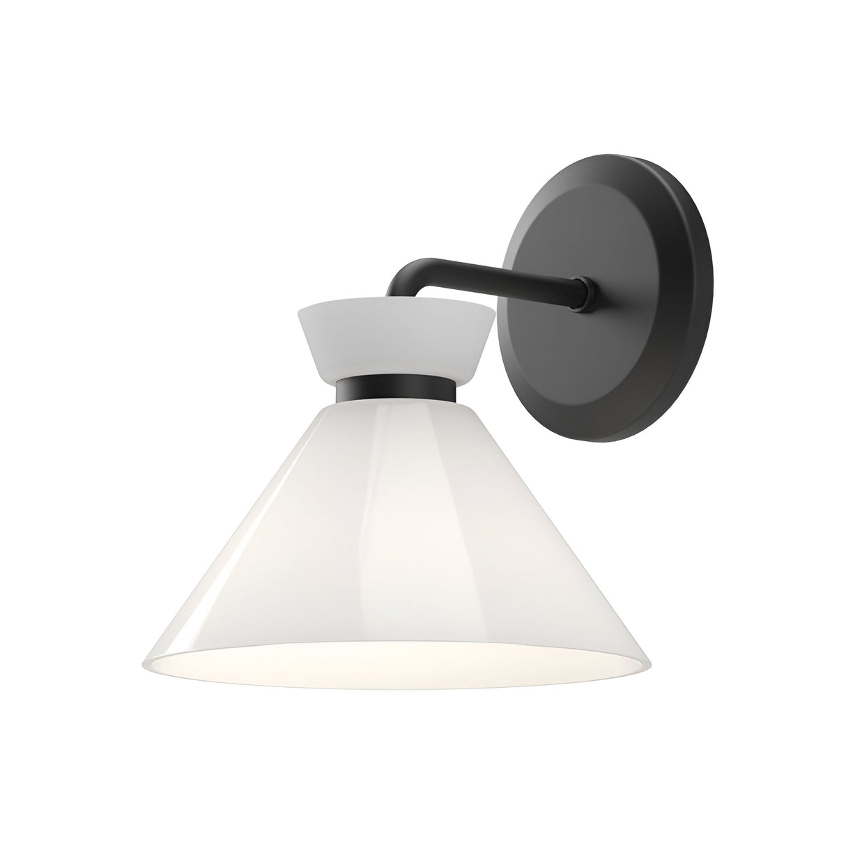 Halston 1 Light Glass Wall Light - Matte Black