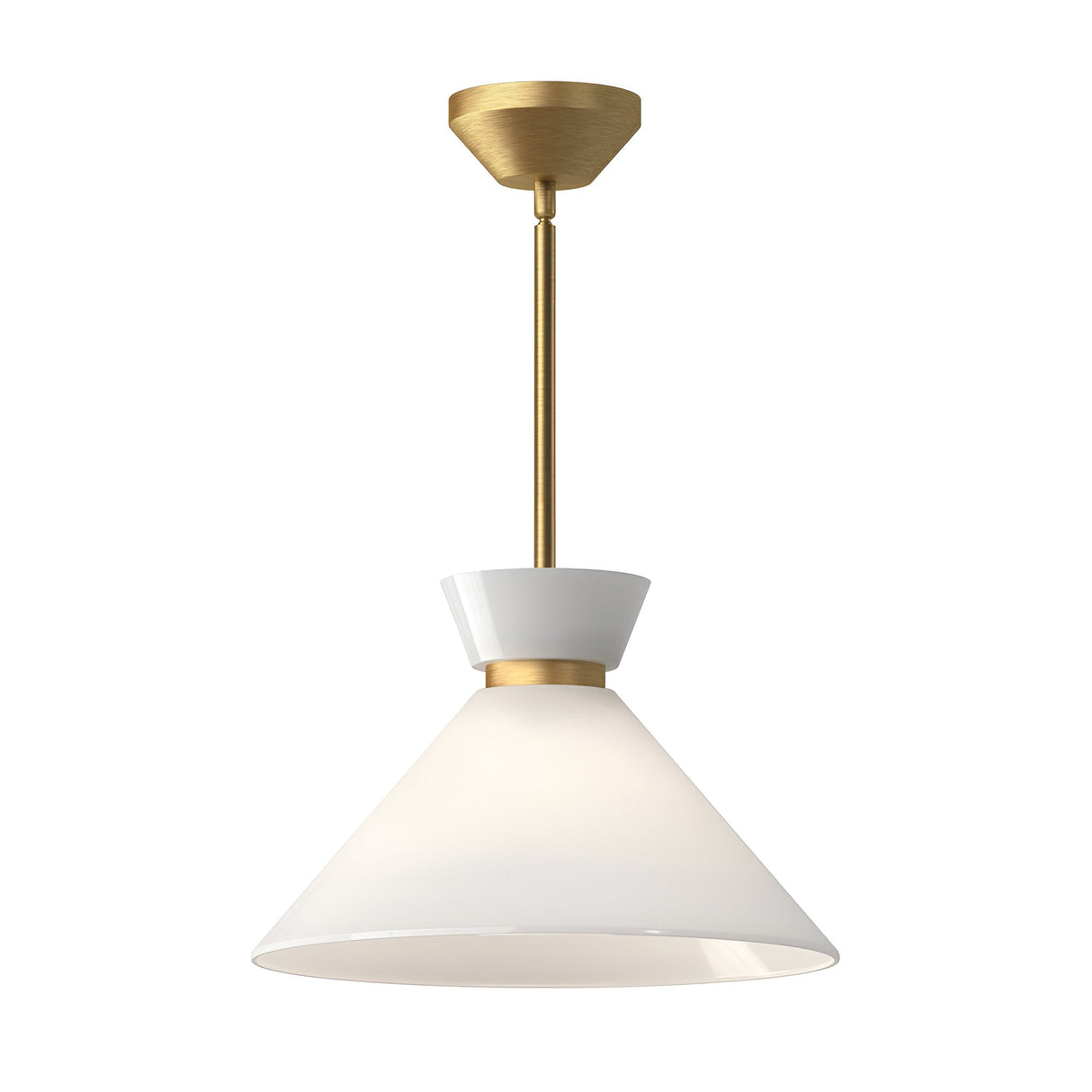 Halston 1 Light Glass Pendant - Brushed Gold