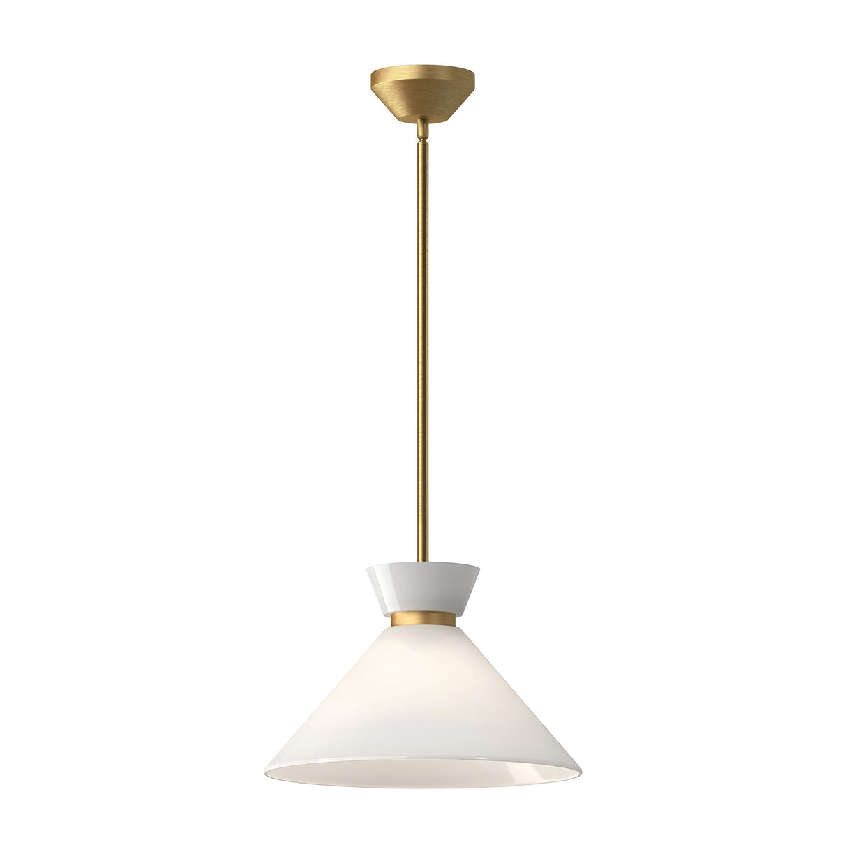 Halston 1 Light Glass Pendant - Brushed Gold
