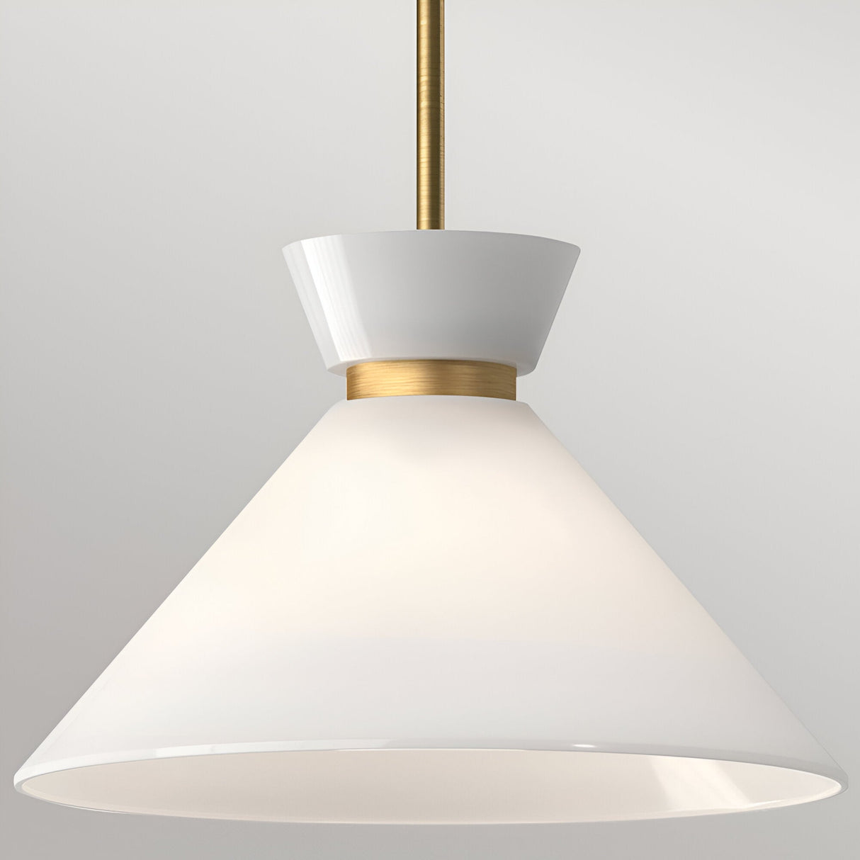 Halston 1 Light Glass Pendant - Brushed Gold