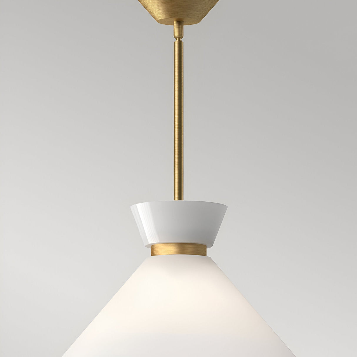 Halston 1 Light Glass Pendant - Brushed Gold