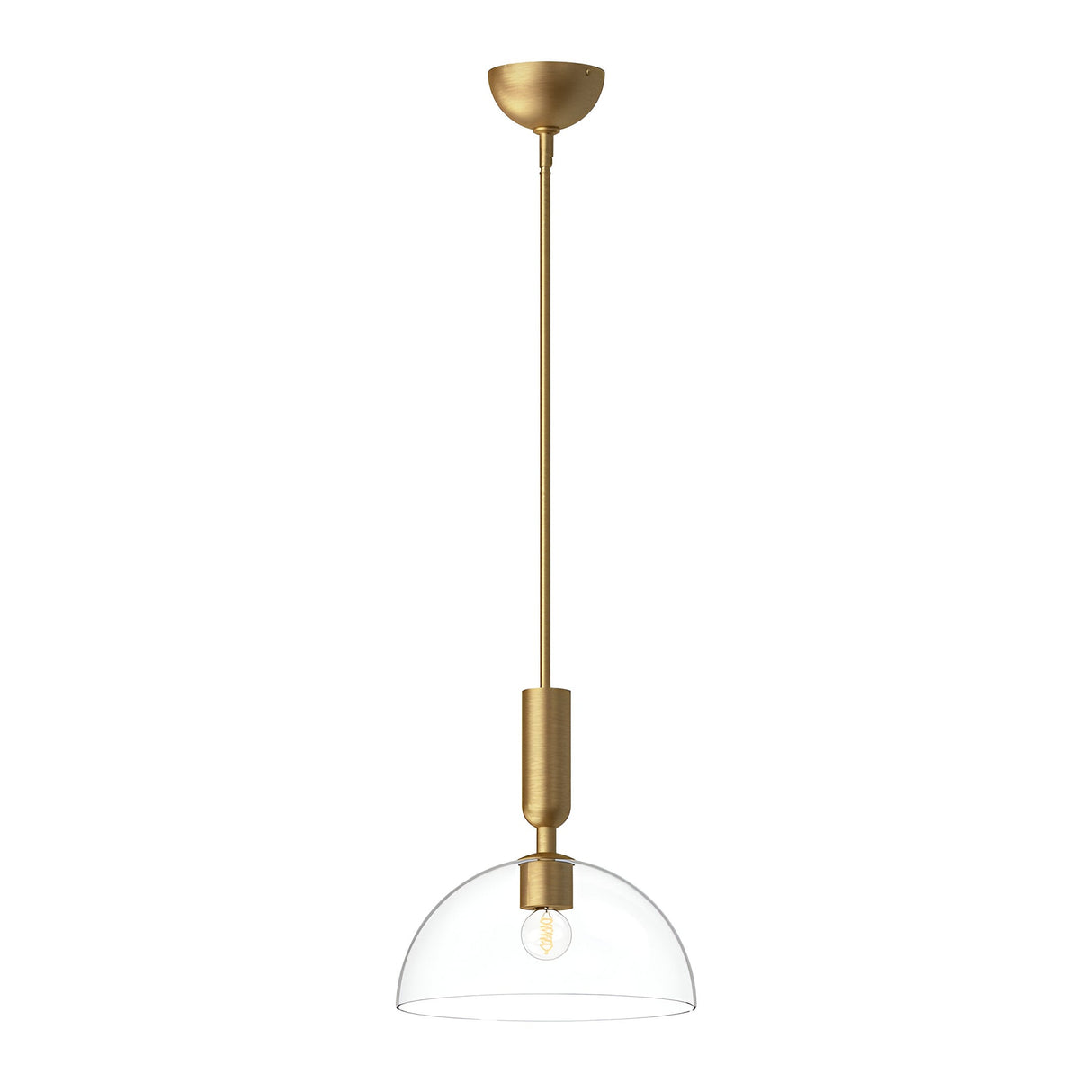 Jude 1 Light Glass Pendant - Brushed Gold