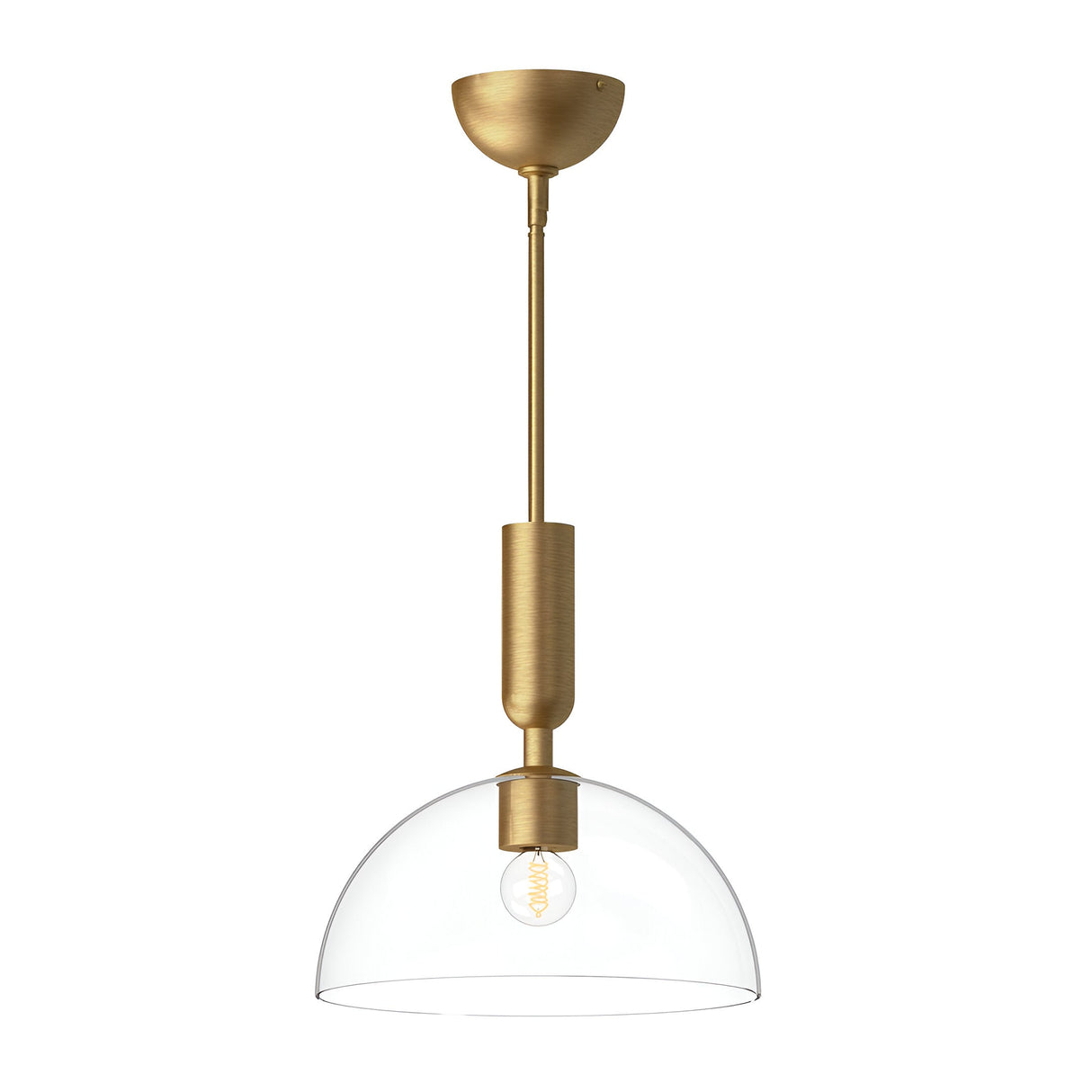 Jude 1 Light Glass Pendant - Brushed Gold