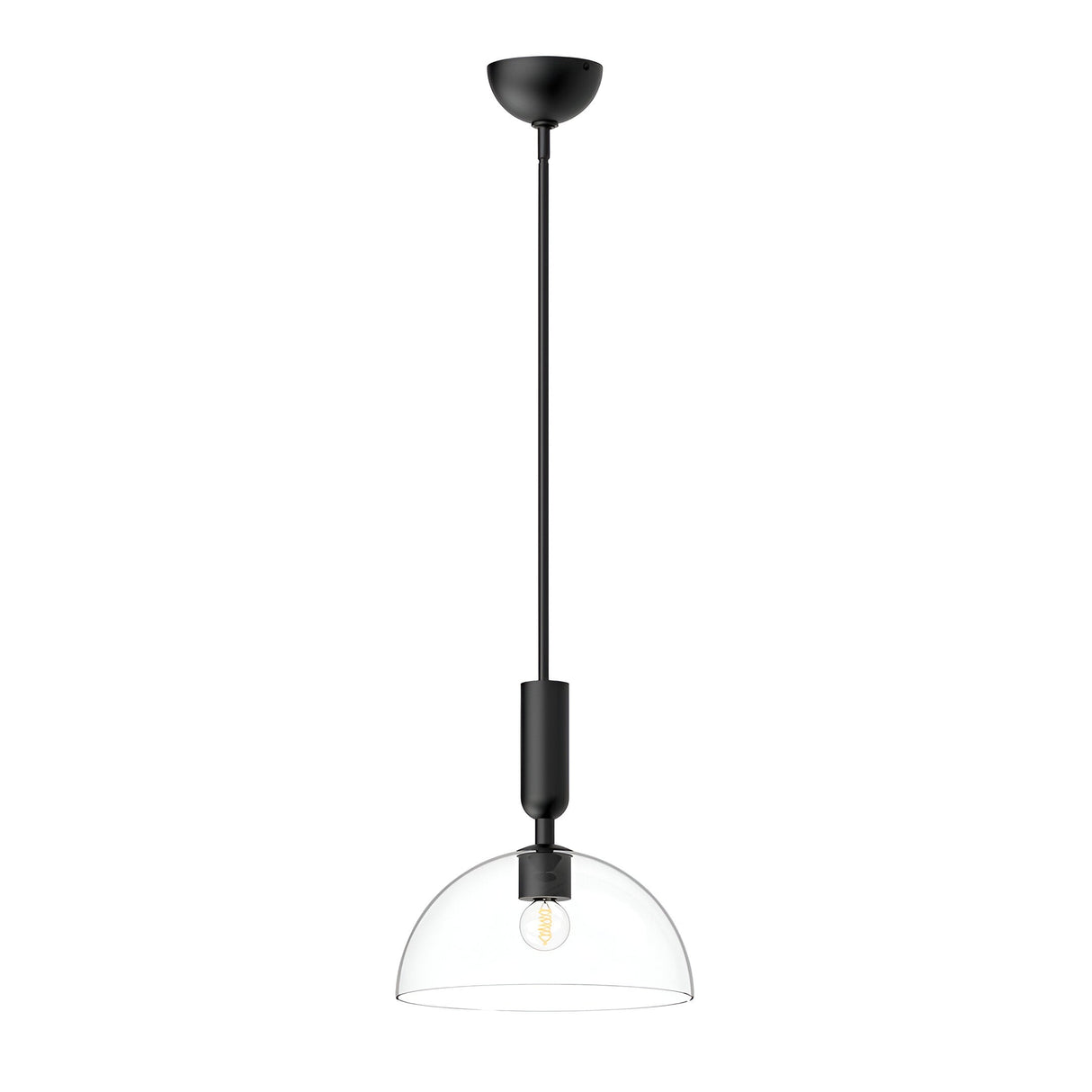 Jude 1 Light Glass Pendant - Matte Black