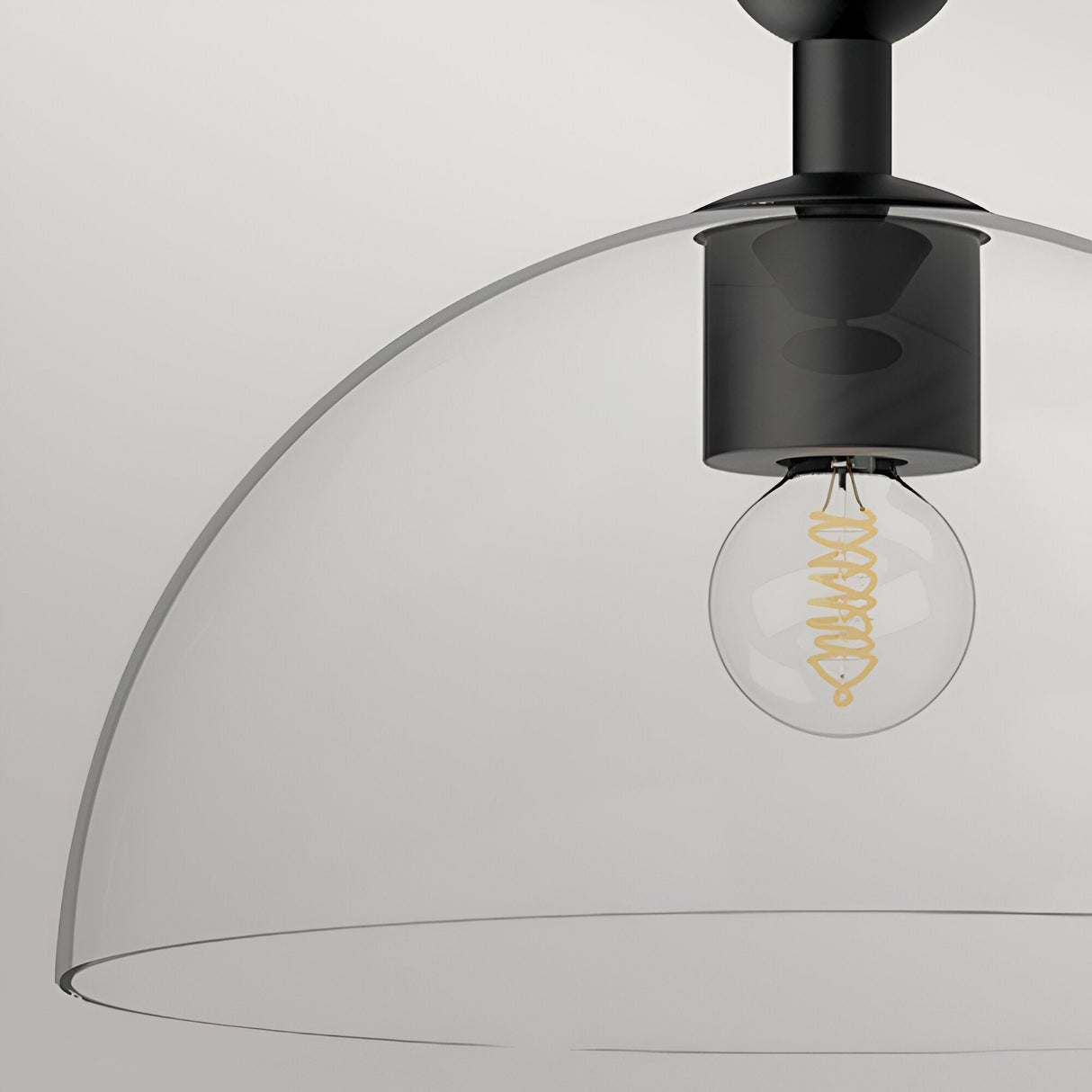 Jude 1 Light Glass Pendant - Matte Black