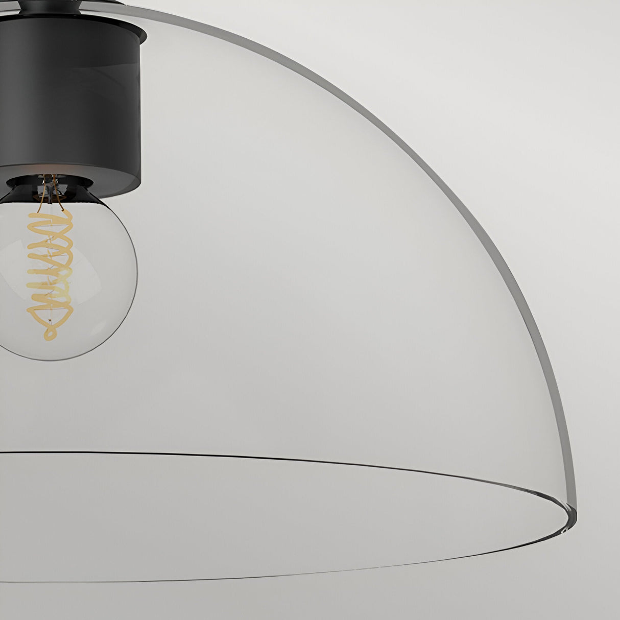 Jude 1 Light Semi Glass Flush Light - Matte Black