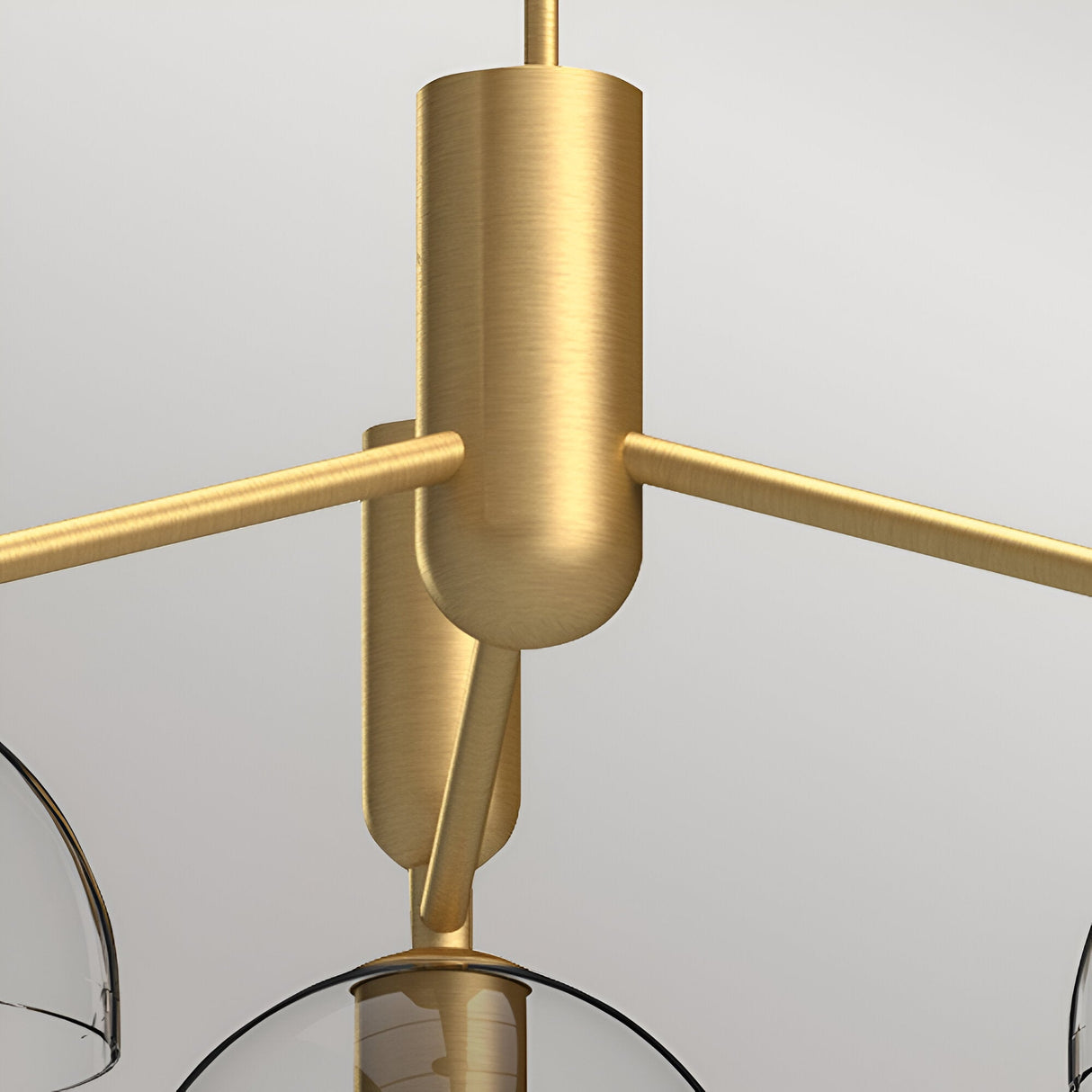 Jude 3 Light Glass Chandelier - Brushed Gold