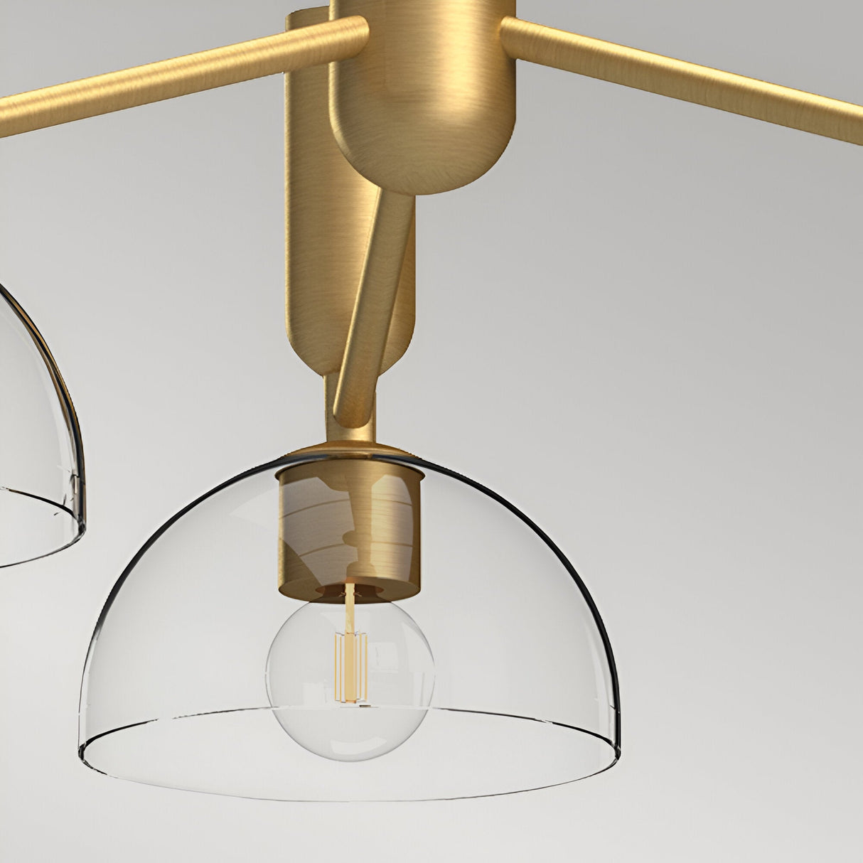 Jude 3 Light Glass Chandelier - Brushed Gold