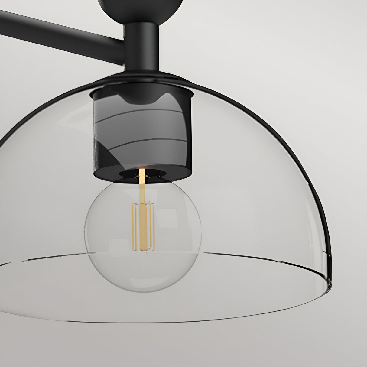 Jude 3 Light Glass Chandelier - Matte Black