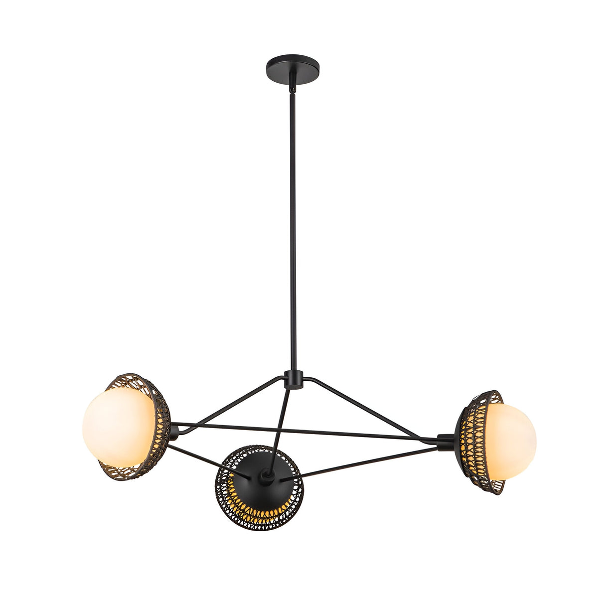 Perth 3 Light Chandelier - Matte Black