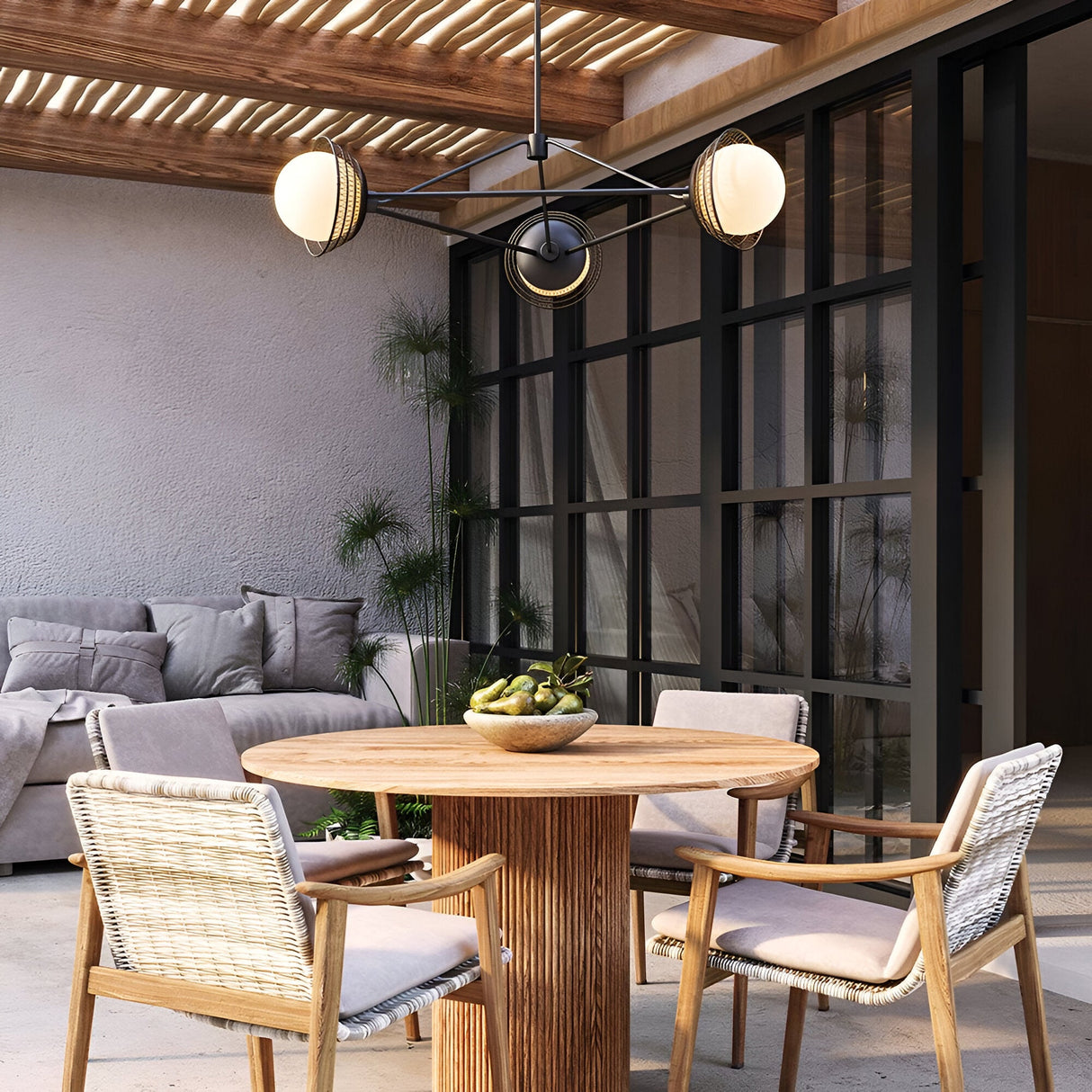 Perth 3 Light Chandelier - Matte Black