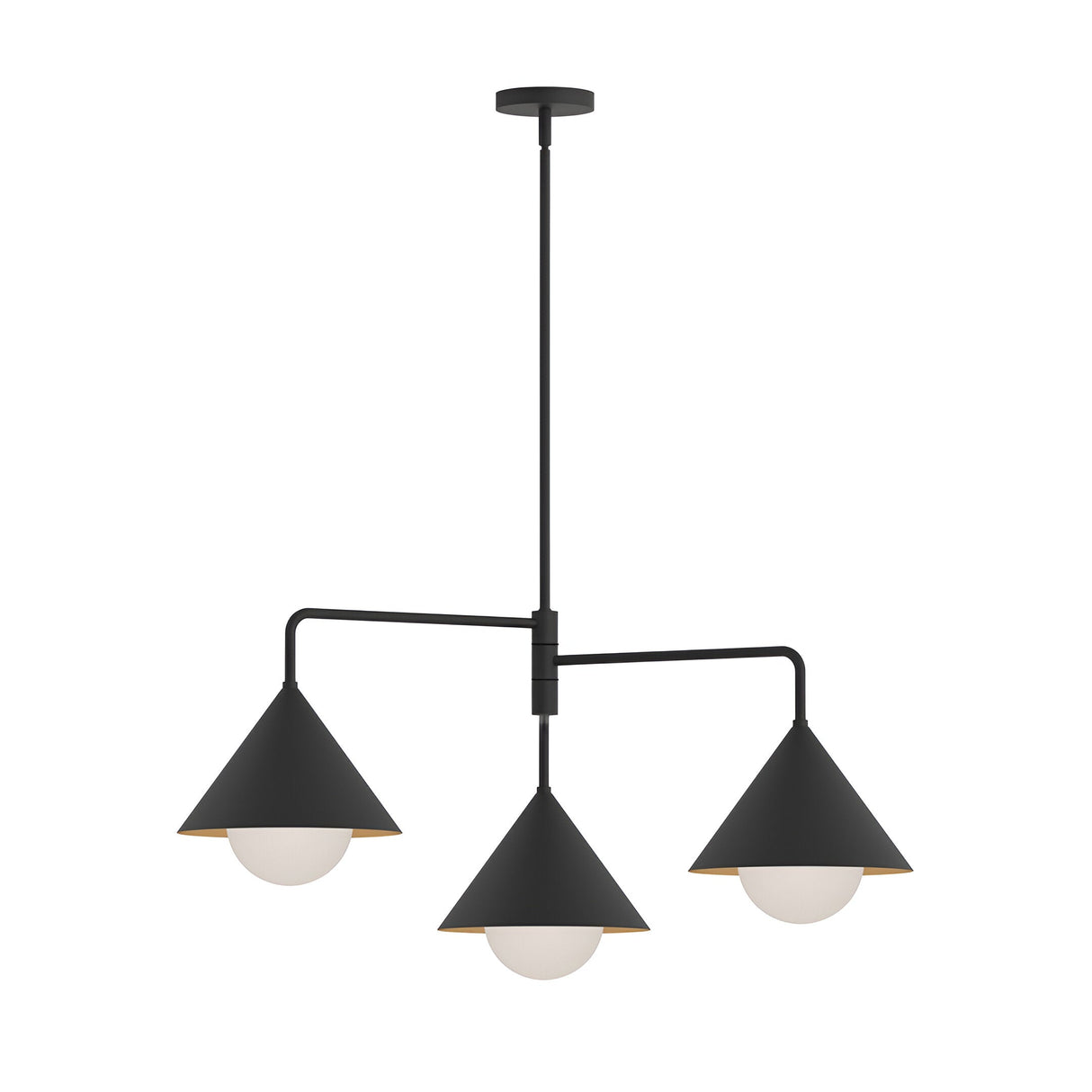 Remyck 3 Light Chandelier - Matte Black