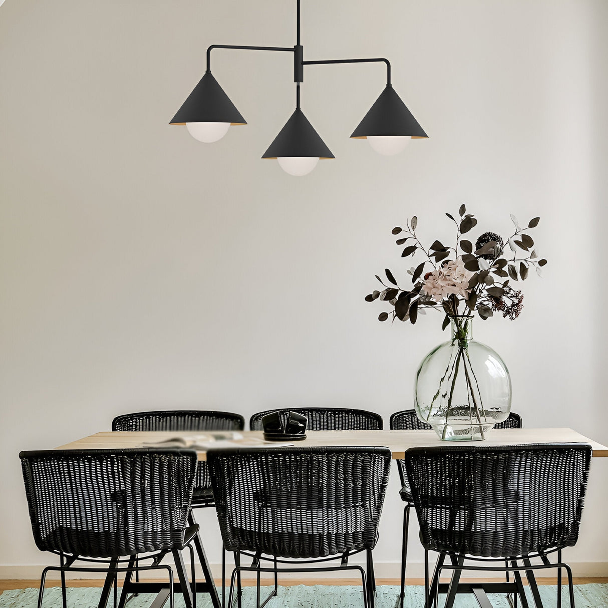 Remyck 3 Light Chandelier - Matte Black
