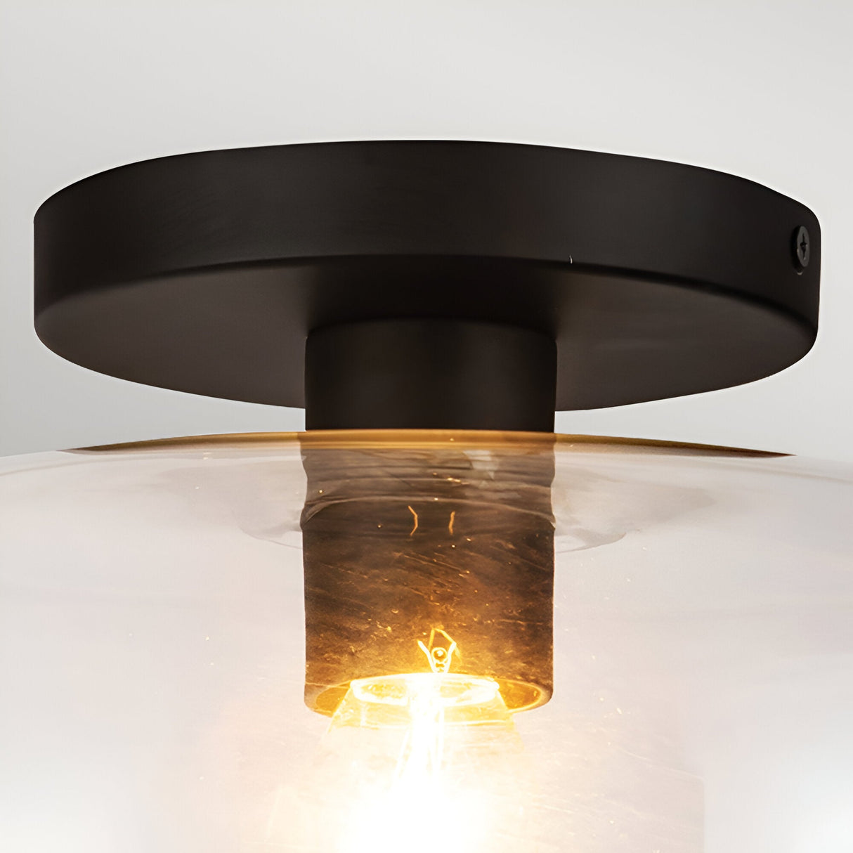 Sylvia 1 Light Glass Semi Flush - Matte Black