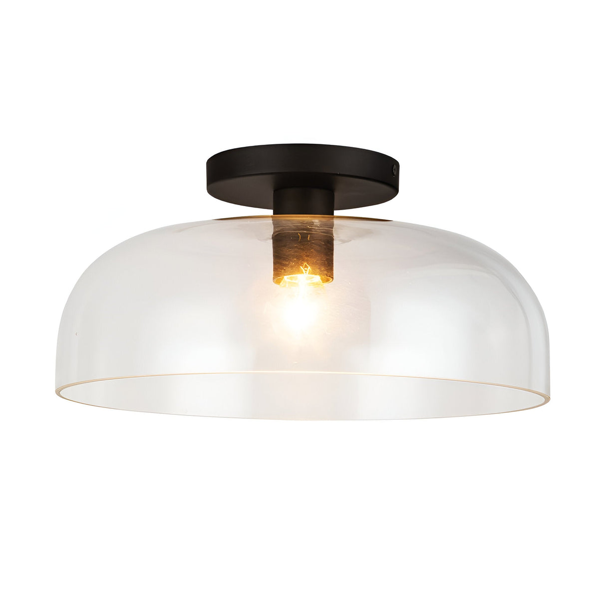 Sylvia 1 Light Glass Semi Flush - Matte Black