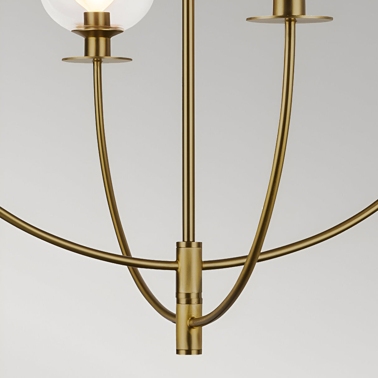 Sylvia 4 Light Glass Chandelier - Brushed Gold