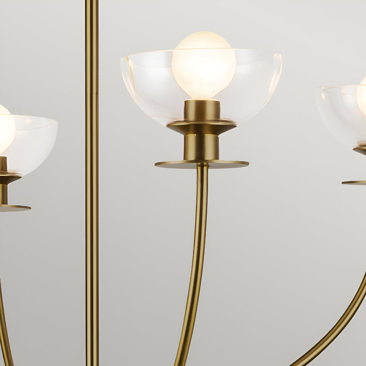 Sylvia 4 Light Glass Chandelier - Brushed Gold