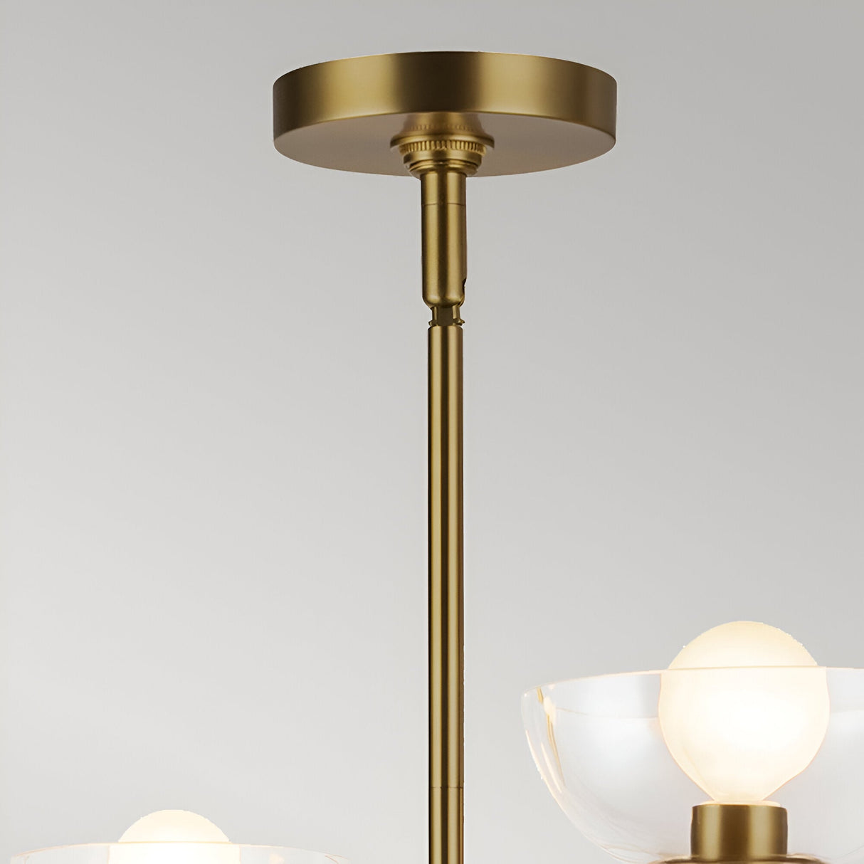 Sylvia 4 Light Glass Chandelier - Brushed Gold