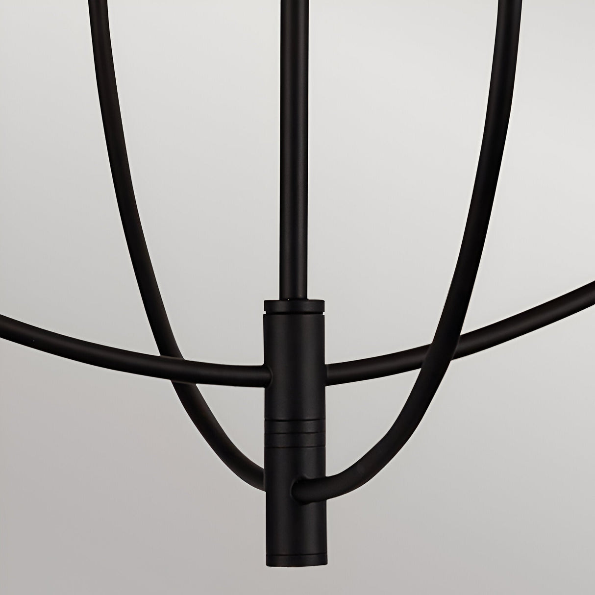 Sylvia 4 Light Glass Chandelier - Matte Black