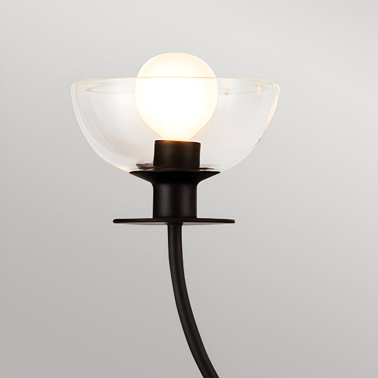 Sylvia 4 Light Glass Chandelier - Matte Black