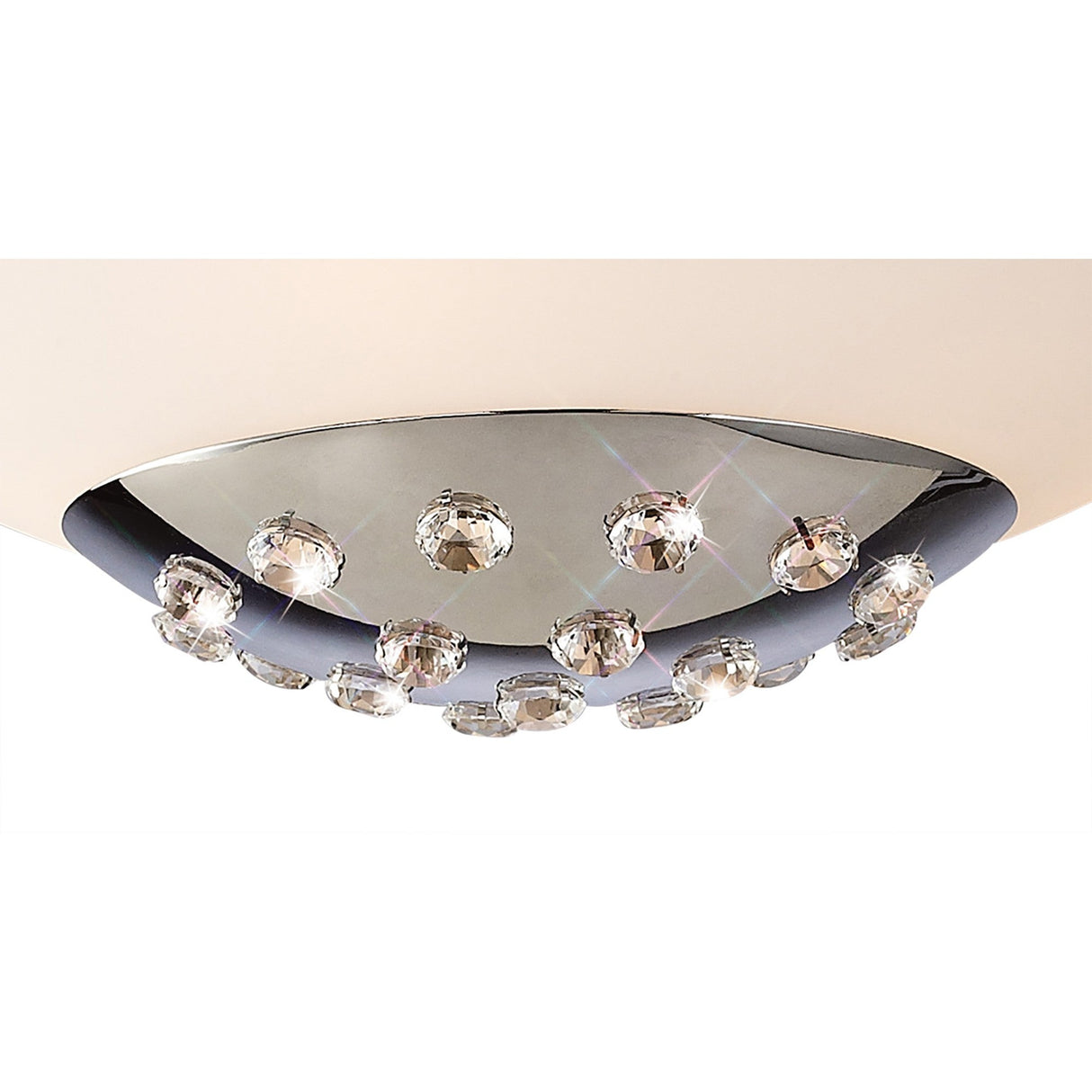 Amada 6 Light Opal Glass Flush Ceiling Light - Polished Chrome